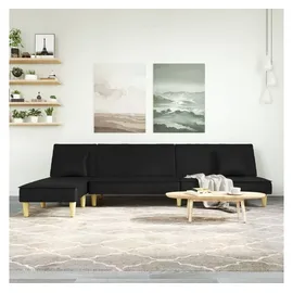 vidaXL Schlafsofa in L-Form Schwarz 255x140x70 cm Stoff