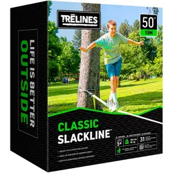 Slackline TRELINES "Klassische Slackline – 15 m", bunt, Trainingsbänder, Kinder, B/L: 5cm x 1500cm, B:5cm L:1500cm