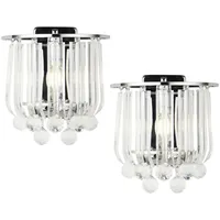 Lux.pro Wandleuchte Alnwick 2er Set E14 Chromfarben