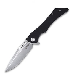 KUBEY Raven Liner Lock Flipper Knife Black G10 Handle KB245D