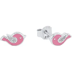 Lillifee Mädchen Ohrstecker 2037818 Silber 925 Vogel Emaille rosa Zirkonia