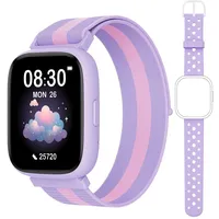 TICTIKY Smartwatch Kinder ohne Handy, Fitnessuhr Schrittzähler Kinder mit Herzfrequenzmesser, Schlaftracker, 80 Sportarten, IP68 Wasserdicht, Fitness Tracker mit Spiele, Kinderuhr Mädchen 5-10 Nylon