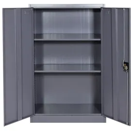 Mendler HWC-H17 Aktenschrank 140 x 89 x 36 cm dunkelgrau
