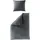 BIERBAUM Bettwäsche Biber Uni Grau 155 x 220 cm + 2 x 40 x 80 cm
