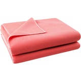 Zoeppritz since 1828' Soft-Fleece-Decke Polarfleece-Decke mit Häkelstich Flauschige Kuscheldecke 110x150 cm 235 Coral 103291-235-110x150