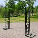 Rytgdxss Rosenbogen Metall 260x40x230cm Garten-Torbogen Kletterpflanzen, Rosenbogen, Gartenbogen für Eingang, Hochzeit, Garten, Pavillon,Dunkelgrün-A