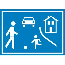 Spielstraße Schild  Verkehrsberuhigung A6 Rückseite selbstklebend