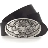 Mustang Herrengürtel Leder 4 cm schwarz 85