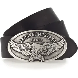 Mustang Herrengürtel Leder 4 cm schwarz 85