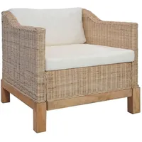 vidaXL Lounge-Sessel mit Auflagen Baumwolle/Polyester 72 x 74 x 0 cm Braun mit Kissen