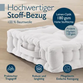 Beautissu Sitzkissen 50 x 50 x 10 cm beige 4-tlg.