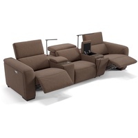 Stoff Sofa SORRENTO Stoff Couch Relaxsofa - Braun