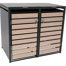 DEGAMO Mülltonnenbox BERLIN 132 x 80 x 116 cm grau