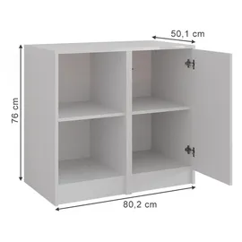 Vicco Sherry 80,2 x 76 x 50,1 cm Weiß/Weiß Hochglanz
