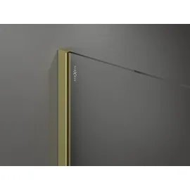 Mexen Kioto Duschwand Walk-In 100 x 200 cm rechts transparent 8 mm gebürstetes Gold 800-100-101-55-00