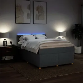 vidaXL Boxspringbett 140 x 200 cm Dunkelgrau