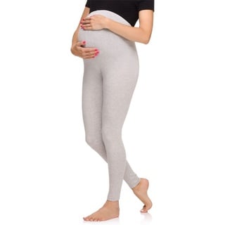 Merry Style Umstandsleggings Damen Lange Umstandshose aus Viskose MS10-297 (1-tlg) elastischer Bund grau S