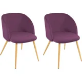 Paroli Armlehnstuhl Dali (Set, 2 St), (2 oder 4 Stück), mit Veloursbezug und in 2 Gestellfarben lila