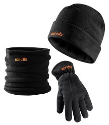 Winterausrüstung Set Fleecemütze Nackenwärmer Handschuhe