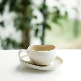 Almina Wave Cream Kaffeeservice 12-tlg. beige/weiß