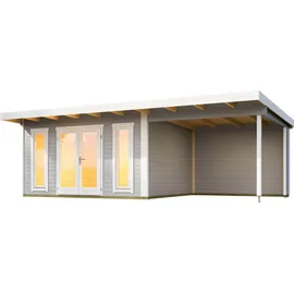Lasita Maja Sicily Dachverlängerung Anbau für Gartenhaus 1 und 2", grau