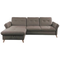 Livetastic Ecksofa, Dunkelgrau, Textil, Buche, massiv, 5-Sitzer, L-Form, 268x176 cm, Made in EU, Schlafen auf Sitzhöhe, Rücken echt, Wohnzimmer, Sofas & Couches, Wohnlandschaften, Ecksofas