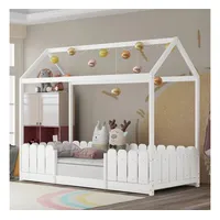 XDeer Hausbett 90 x 200 cm Holz weiß