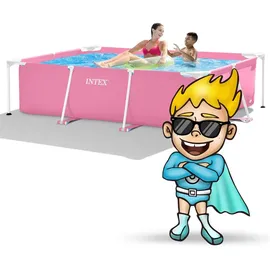 Intex 28266NP Aufstellpool rechteckig 220 x 150 x 60 cm rosa
