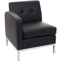 heute wohnen Sessel HWC-C19, Modular-Sofa Seitenteil links mit Armlehne, erweiterbar Kunstleder ~ schwarz