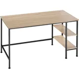 Tectake tectake® Schreibtisch Donegal 140x60x76,5cm Industrial Style, Seitenregal mit 2 Ablagefächern rechts oder links, 140 x 60 x 76,5 cm