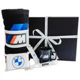BMW Geschenkset in exklusiver Geschenkbox 5-teilig Strandhandtuch M Tasse
