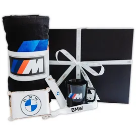 BMW Geschenkset in exklusiver Geschenkbox 5-teilig Strandhandtuch M Tasse