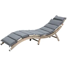 Merxx Waikiki Sonnenliege 172 x 62 x 54 cm Grau