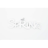 HEITMANN DECO Polyresin Schriftzug Spring - weiß - Frühlingsdeko - ca. 19,2 x 1,2 x 6,5 cm