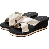 LASCANA Badepantolette Damen schwarz-goldfarben Gr.40