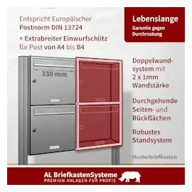 AL Briefkastensysteme 3er Standbriefkasten Anlage Freistehend