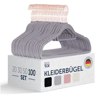 Blumtal Kleiderbügel 100 Stück - Kleiderbügel Samt 360° drehbar