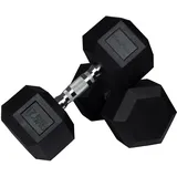 wuuhoo® Hexagon-Hanteln Dorian 2,5-27,5 kg Robuste, gummierte Gusseisen-Hanteln für Krafttraining zu Hause, ergonomischer Griff, perfekt fürs Homegym, auch als 2er-Set erhältlich 2 x 17,5 kg