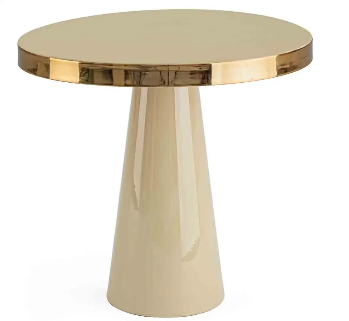 Beistelltisch Nandika aus Metall, rundes Design, creme, modern und vielseitig für Dein Zuhause