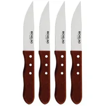 Michelino 4-tlg. Jumbo Steakmesser Set Messer Steakmesser mit Wellenschliff