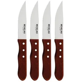 Michelino 4-tlg. Jumbo Steakmesser Set Messer Steakmesser mit Wellenschliff