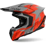 Airoh Twist 3 Dizzy Motocross Helm, grau-orange, Größe XS für Männer