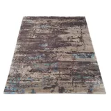 Musterring Teppich MUSTERRING "ANGELES PILANO", blau (braun, beige, blau), B:200cm H:10mm L:300cm, Viskose, Teppiche, Teppich, exlcusive MUSTERRING DELUXE COLLECTION, Bambus-Viskose feine Knüpfung