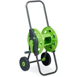 Relaxdays Schlauchwagen, fahrbare Schlauchtrommel für 45m Wasserschlauch, 1/2 Zoll, Garten, 82,5 x 43 x 34 cm, grau-grün