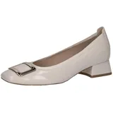 CAPRICE Pumps aus Leder Kleiner Absatz, Cremefarben (Snow Naplak), 38.5 EU | Gr.: