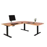 Mendler Eckschreibtisch HWC-D40 Eiche Nachbildung / Schwarz