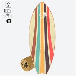 Balance Board Colours – Surf Trainer mit Korkrolle SCHWARZ No Size