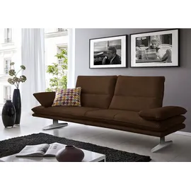 W.Schillig Couch Mikrofaser 3-Sitzer Braun