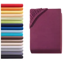 Hometex Premium Textiles Spannbettlaken Baumwolle 90-100 x 200 cm rot 2 St.