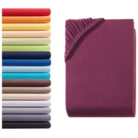 Hometex Premium Textiles Spannbettlaken Baumwolle 90-100 x 200 cm rot 2 St.